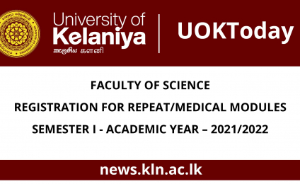 REGISTRATION FOR REPEAT/MEDICAL MODULES SEMESTER I - ACADEMIC YEAR – 2021/2022