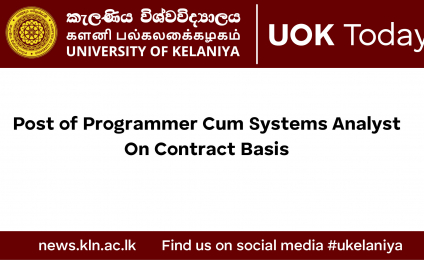 Post of Programmer Cum Systems Analyst – On Contract Basis