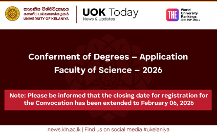 Conferment of Degrees – Application (Faculty of Science – 2026)